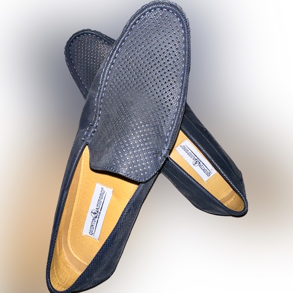 Quentin Ashford London Navy Suede Slip On Penny Loafer main image 4